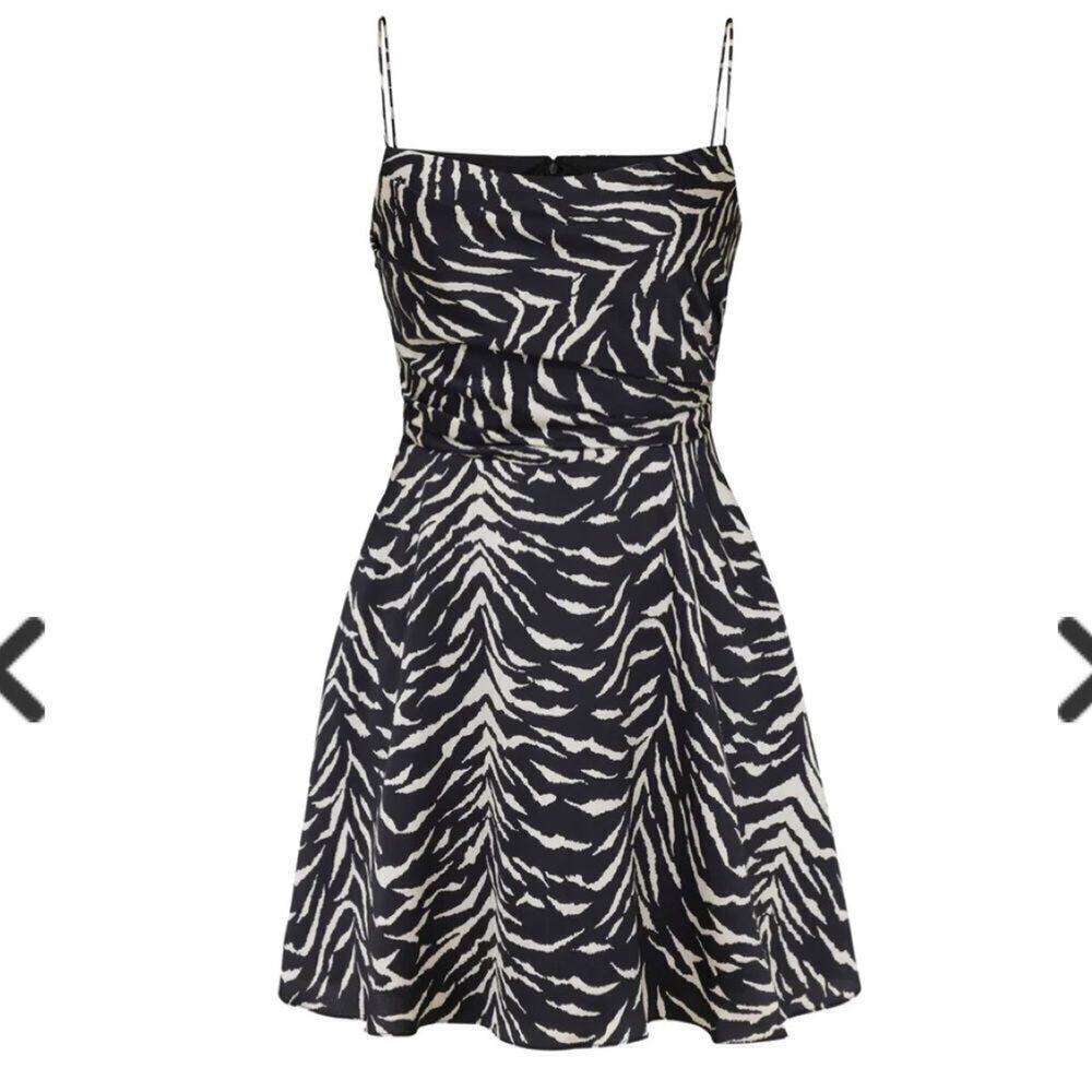 NWT Autumn Adeigbo Jules Dress in White Tiger Sz 6 MSRP $565